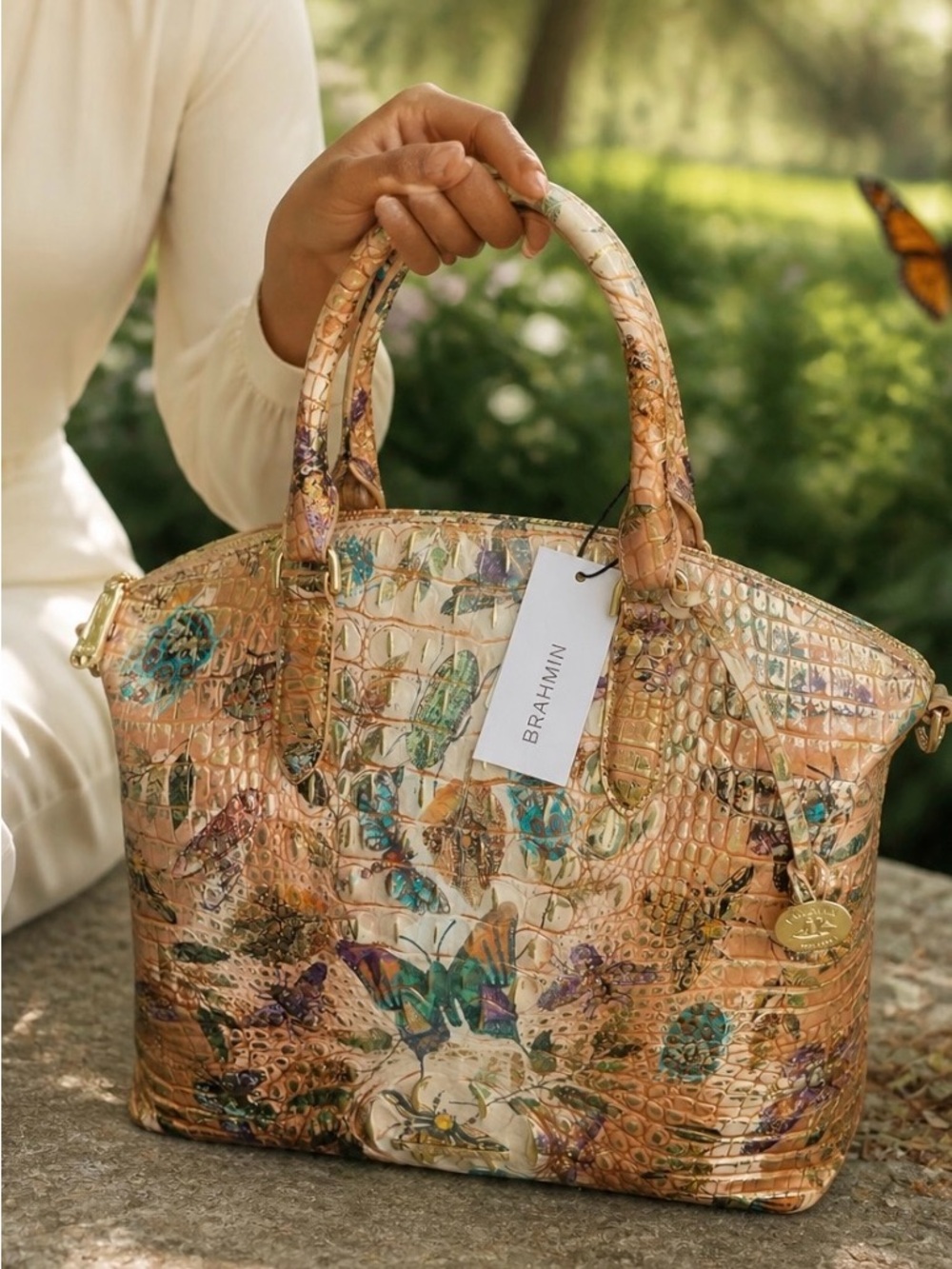 Brahmin Duxbury Satchel Hill Garden Genuine Leather Handbag NWT - Picture 12 of 17